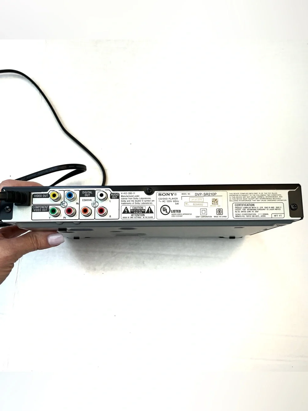Sony DVP-SR210P CD DVD Player Black with Remote and RCA Cables